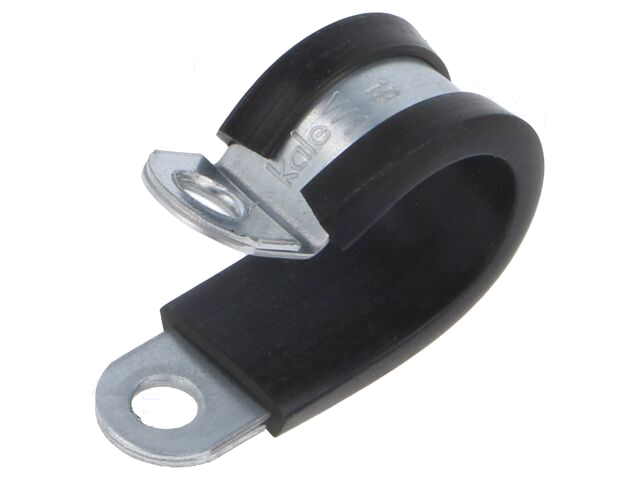 Bevestigingsbeugel; Øbundel: 19mm; W: 15mm; staal; Ømont.op: 6,4mm Bevestigingsbeugel; Øbundel: 19mm; W: 15mm; staal; Ømont.op: 6,4mm